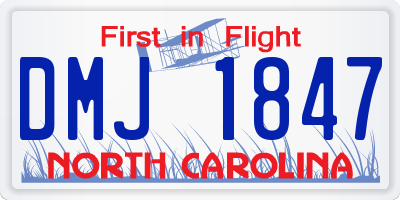 NC license plate DMJ1847