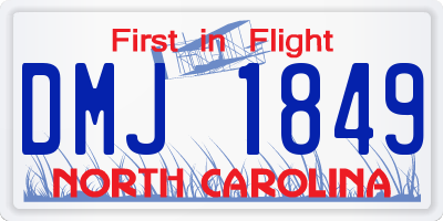 NC license plate DMJ1849