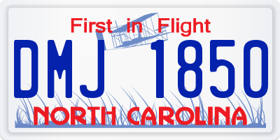 NC license plate DMJ1850