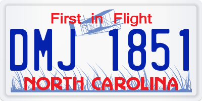 NC license plate DMJ1851