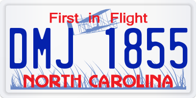 NC license plate DMJ1855