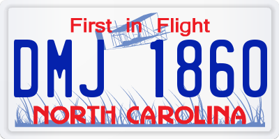 NC license plate DMJ1860