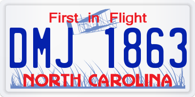 NC license plate DMJ1863