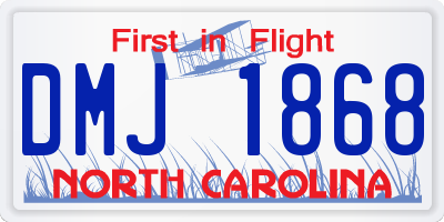 NC license plate DMJ1868