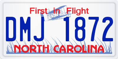 NC license plate DMJ1872