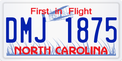 NC license plate DMJ1875