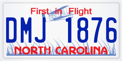 NC license plate DMJ1876