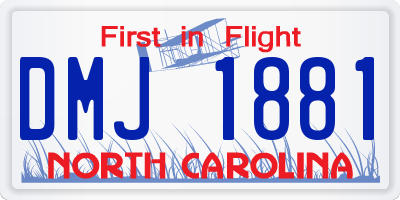 NC license plate DMJ1881