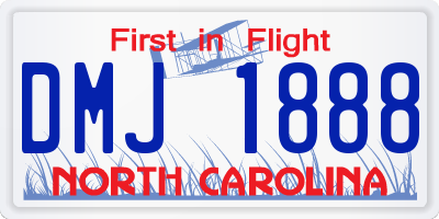 NC license plate DMJ1888