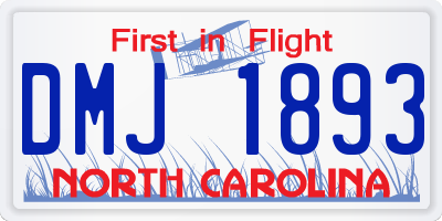 NC license plate DMJ1893