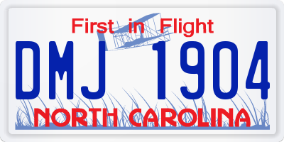 NC license plate DMJ1904