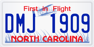 NC license plate DMJ1909