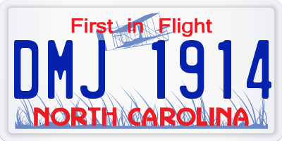 NC license plate DMJ1914