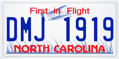 NC license plate DMJ1919