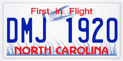 NC license plate DMJ1920