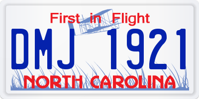 NC license plate DMJ1921