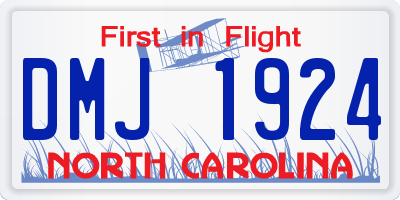 NC license plate DMJ1924