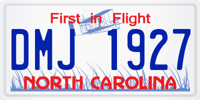 NC license plate DMJ1927