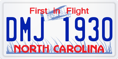 NC license plate DMJ1930