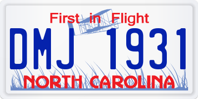 NC license plate DMJ1931