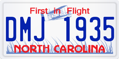 NC license plate DMJ1935