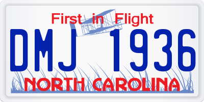 NC license plate DMJ1936