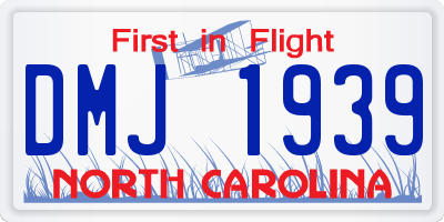 NC license plate DMJ1939