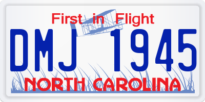 NC license plate DMJ1945