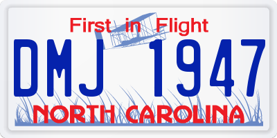NC license plate DMJ1947