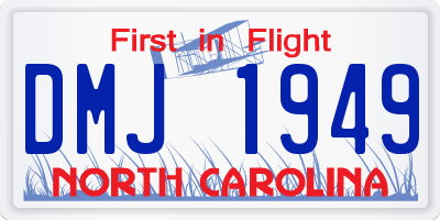 NC license plate DMJ1949