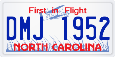 NC license plate DMJ1952