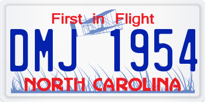 NC license plate DMJ1954