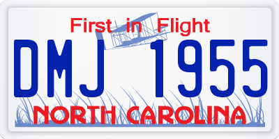 NC license plate DMJ1955