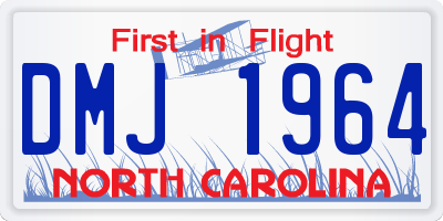 NC license plate DMJ1964