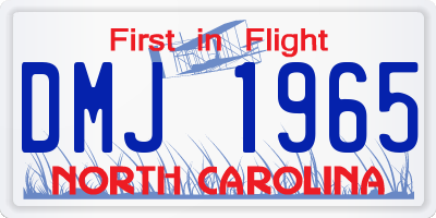 NC license plate DMJ1965