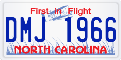 NC license plate DMJ1966