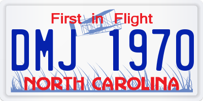 NC license plate DMJ1970