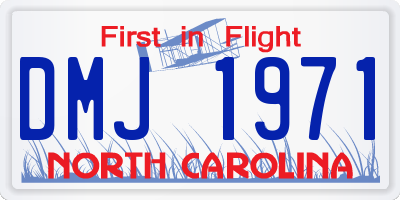 NC license plate DMJ1971