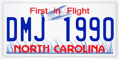 NC license plate DMJ1990