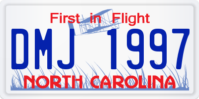 NC license plate DMJ1997