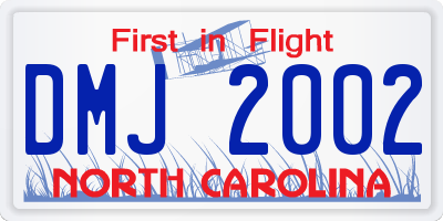 NC license plate DMJ2002