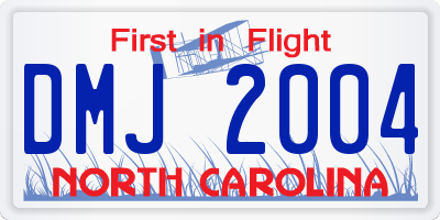 NC license plate DMJ2004