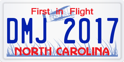 NC license plate DMJ2017