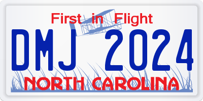 NC license plate DMJ2024