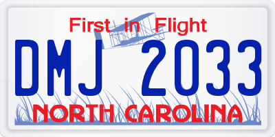 NC license plate DMJ2033