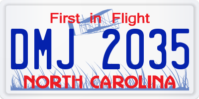 NC license plate DMJ2035