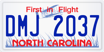 NC license plate DMJ2037