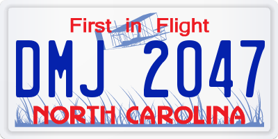 NC license plate DMJ2047