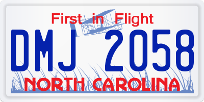 NC license plate DMJ2058