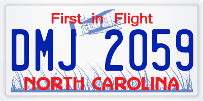NC license plate DMJ2059
